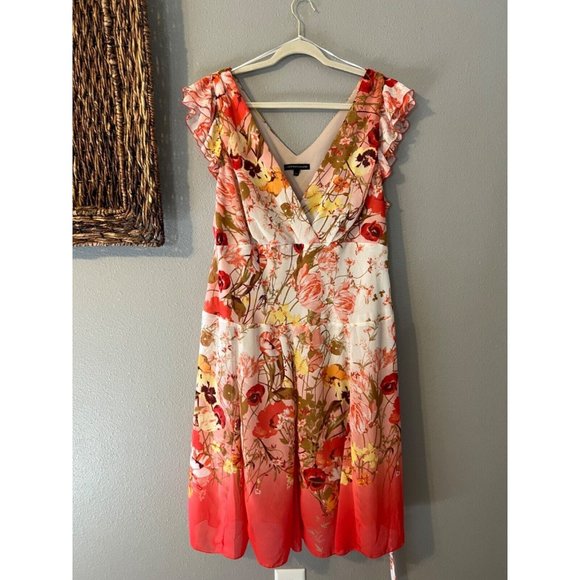 Chris McLaughlin A Line Dress 18W Belt Floral Flowy Stretch Career Church - Picture 8 of 9